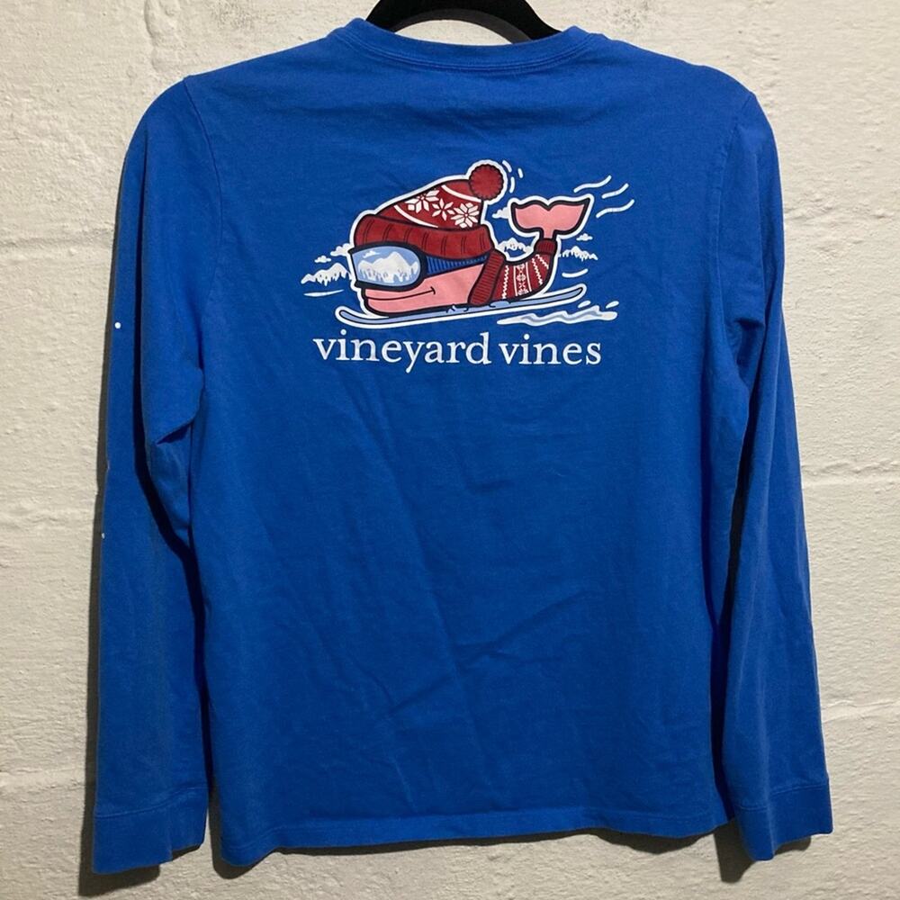 Vineyard Vines Blue Long Sleeve Holiday Ski Tee - Size XL (18)